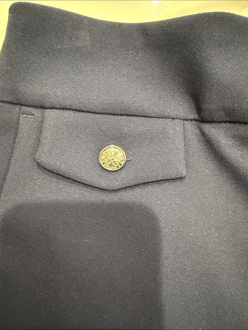 Rachel Zoe-Wide-Leg Navy Dress Pants. Waist 17”. Rise 12”. Inseam 24” - Picture 5 of 7